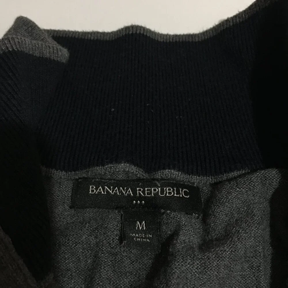 Banana Republic Sweatshirt Mens Medium 1/4 Zip Mock Neck Pullover